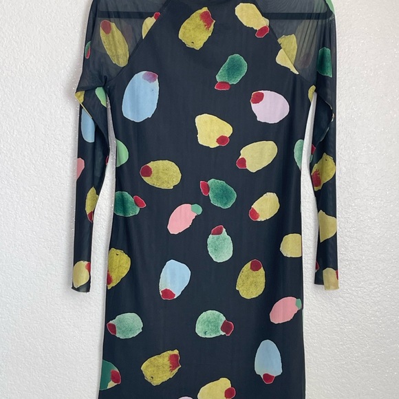 Rachel Antonoff Blue Sheath Long Sleeve Mock Neck Dress - Picture 9 of 16